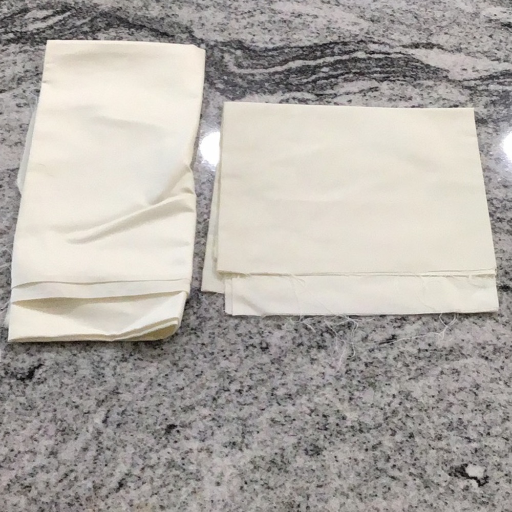 2 Pieces Of Off White Vintage Fabric